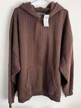 Abercrombie Essential Popover Hoodie Brown Stripes
